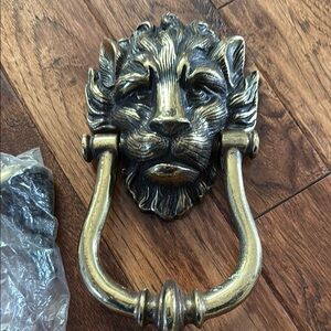 Antique Gold Lion Head Door Knocker